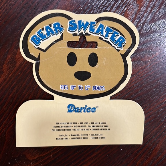 Darice Teddy Bear Sweater🧸 (Fits 10”- 12”) - Picture 4 of 4